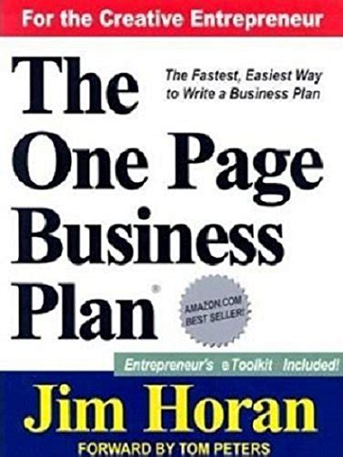 the one page business plan for the creative entrepreneur PDF