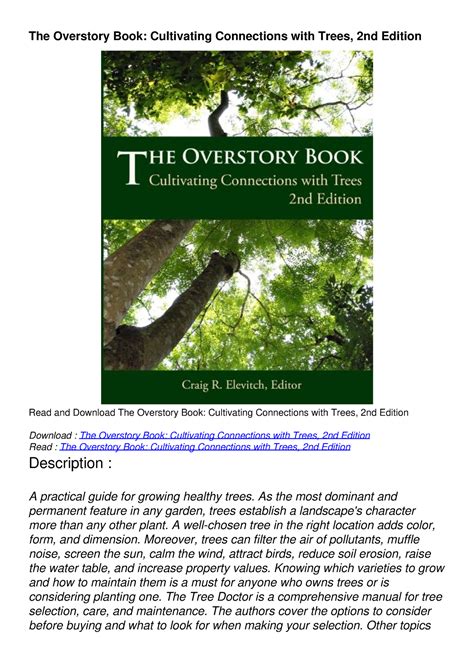 the overstory book cultivating connections with trees 2nd edition Doc