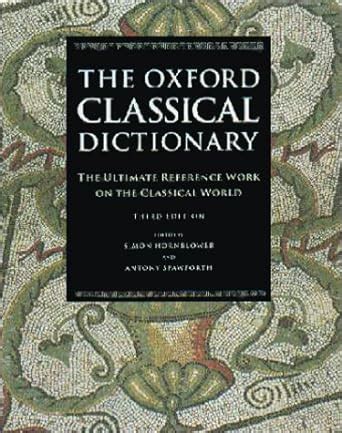 the oxford classical dictionary book and cd rom PDF