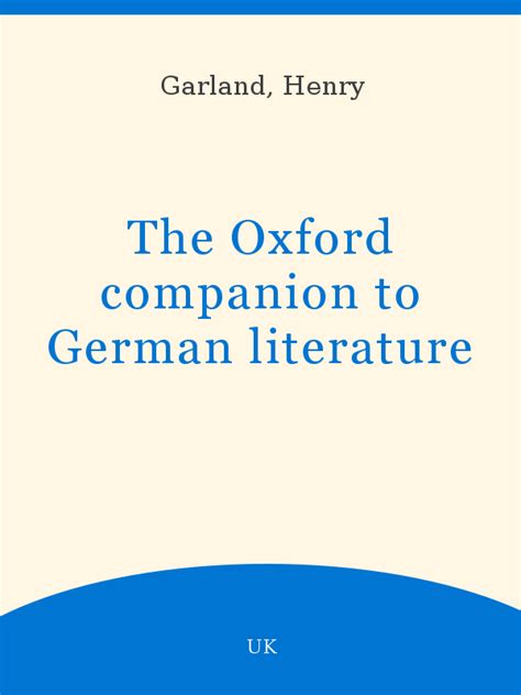 the oxford companion to german literature Epub
