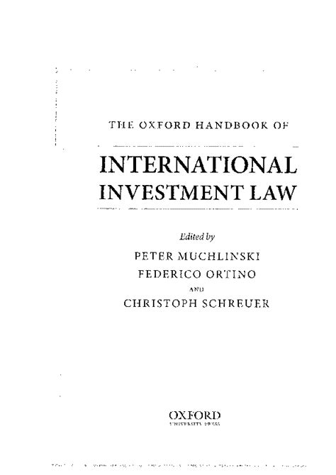 the oxford handbook of international investment law the oxford handbook of international investment law Doc