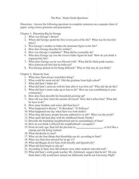 the pact study guide questions PDF