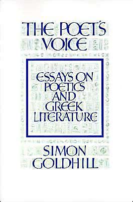 the poets voice essays on poetics and greek literature Reader