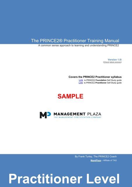 the prince2 training manual mgmtplaza Reader