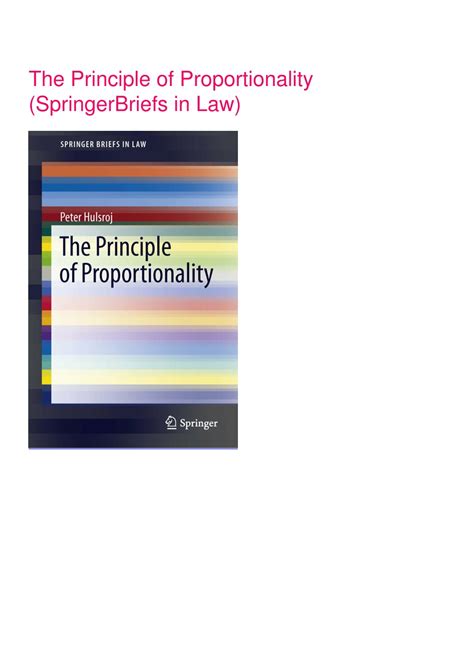 the principle of proportionality springerbriefs in law Doc