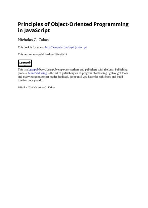 the principles of object oriented javascript Kindle Editon