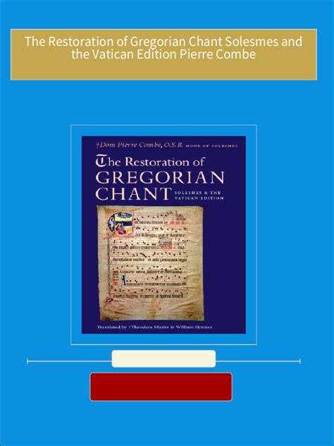 the restoration of gregorian chant solesmes and the vatican edition Kindle Editon