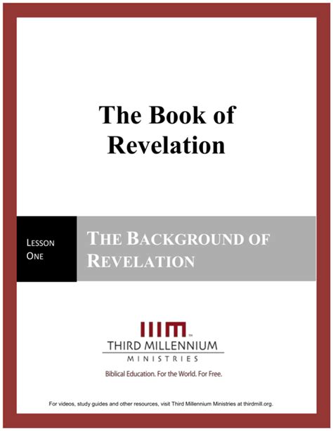 the revelation of jesus christ third millennium ministries pdf book Doc