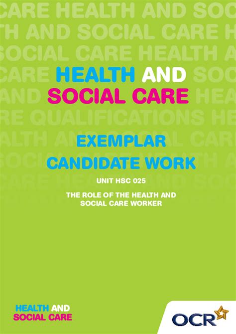 the role of the health and social care worker hsc 025  Ebook Kindle Editon