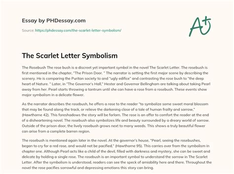 the scarlet letter symbolism essay Epub