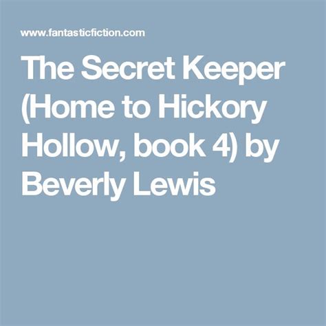 the secret keeper home to hickory hollow Doc