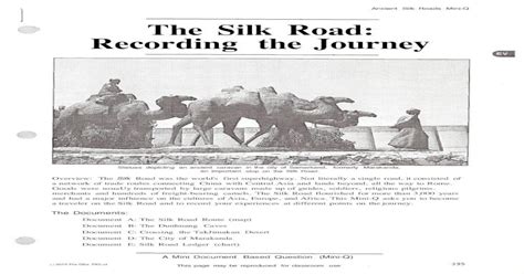 the silk road recording the journey mini q answers Reader