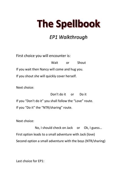 The Spellbook Walkthrough