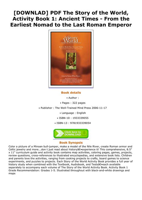 the story of the world activity book 1 ancient times from the earliest nomad to the last roman emperor Epub