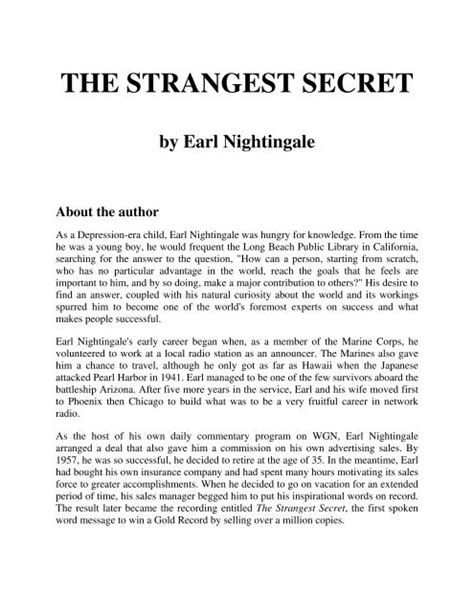 the strangest secret (pdf) by earl nightingale (ebook) Kindle Editon