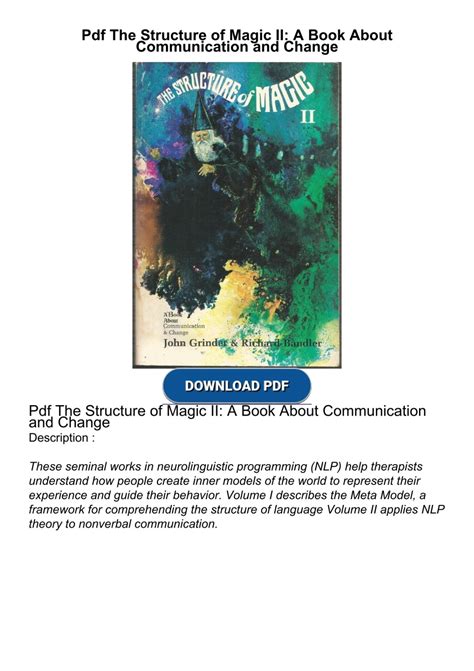 the structure of magic ii a book about communication and change Doc