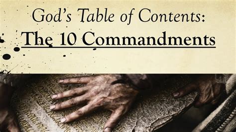 the ten commandments with active table of contents Reader