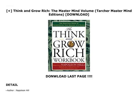 the think and grow rich workbook tarcher master mind editions Doc