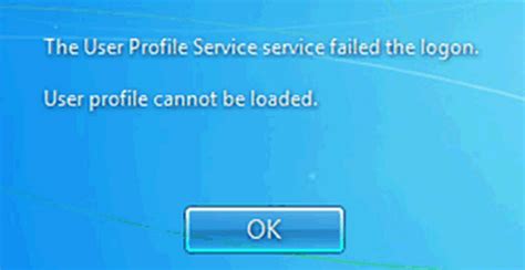 the user profile service failed the logon Epub