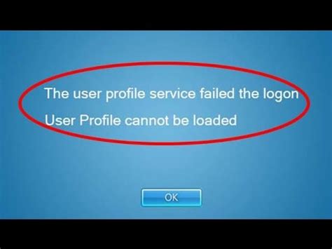 the user profile service failed the logon Doc