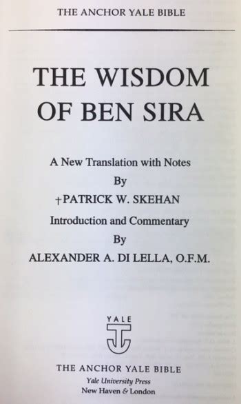 the wisdom of ben sira the anchor yale bible commentaries Kindle Editon