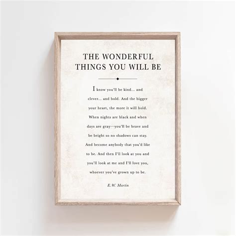 the wonderful things you will be words Reader