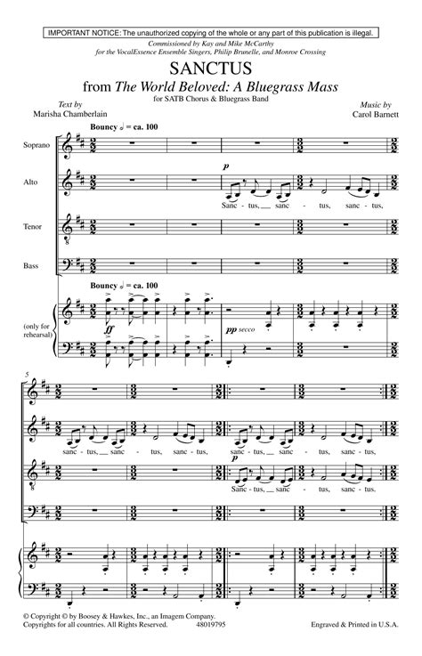 the world beloved a bluegrass mass satb vocal score Doc