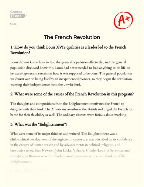thematic essay french revolution Epub