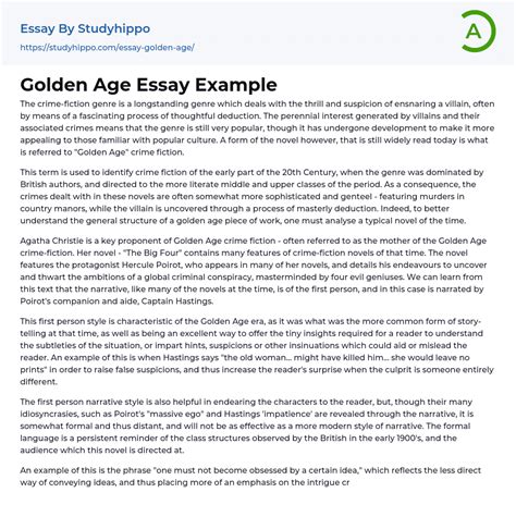 thematic essay golden age Doc