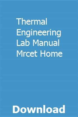 thermal engineering lab manual mrcet home Reader