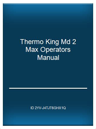 thermo king md 2 max operators manual PDF