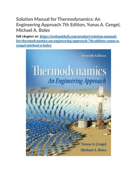 thermodynamics an engineering approach solution manual 7th edition Reader