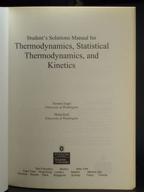 thermodynamics solutions manual engel and reid Kindle Editon