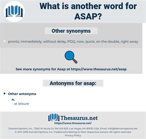 thesaurus asap