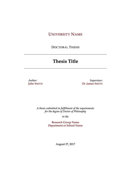 Thesis In Latex Template