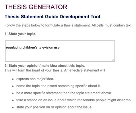 thesis statement generator for essay Reader