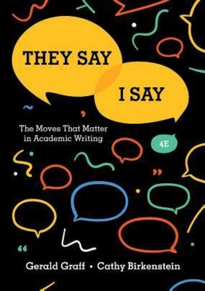 they say i say the moves that matter in academic writing PDF
