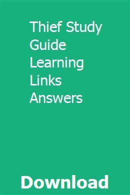 thief study guide answers learning links inc Doc