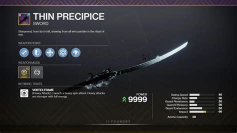 thin precipice god roll