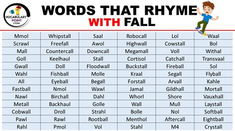 things that rhyme with fall