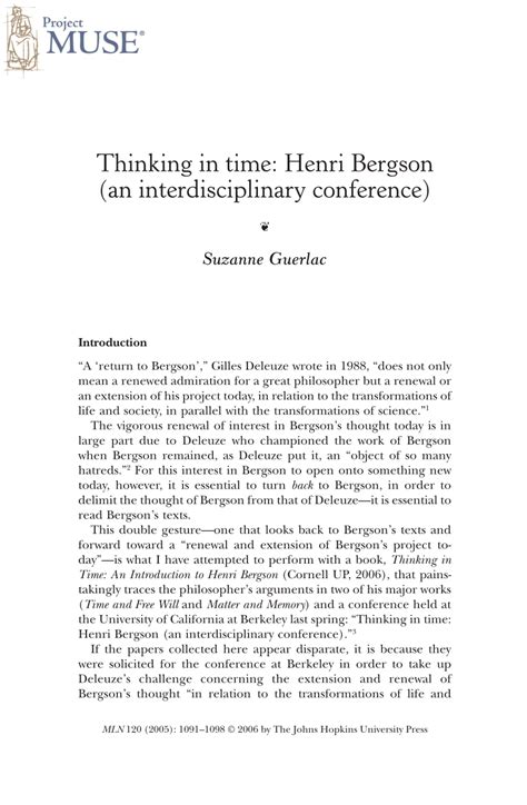 thinking in time an introduction to henri bergson Epub