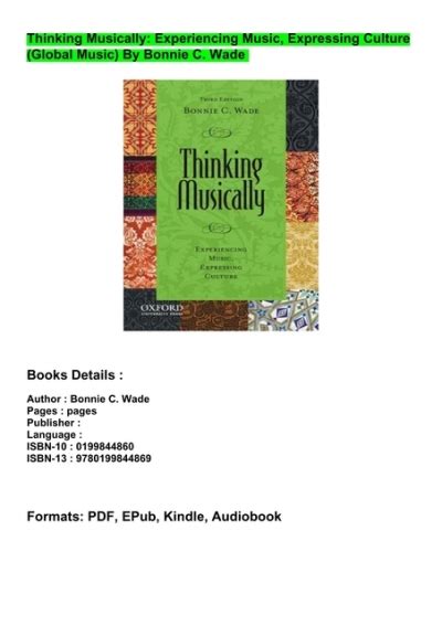 thinking musically experiencing expressing culture Ebook PDF