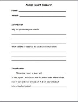 third grade animal report template Kindle Editon