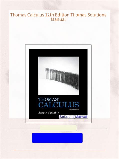 thomas calculus 12th edition solution manual free Kindle Editon