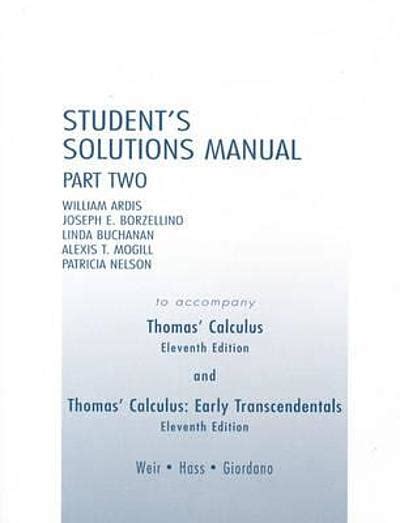 thomas calculus eleventh edition solutions manual Reader
