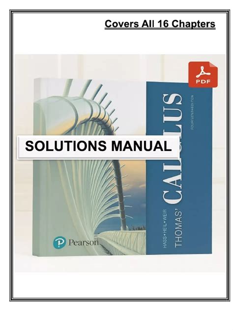 thomas calculus solutions manual chapters PDF