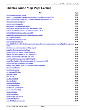 thomas guide map page lookup pdf Epub