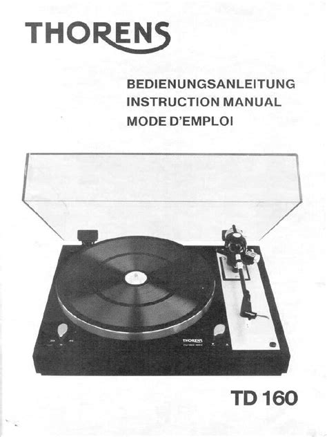 thorens td 160 owners manual Reader