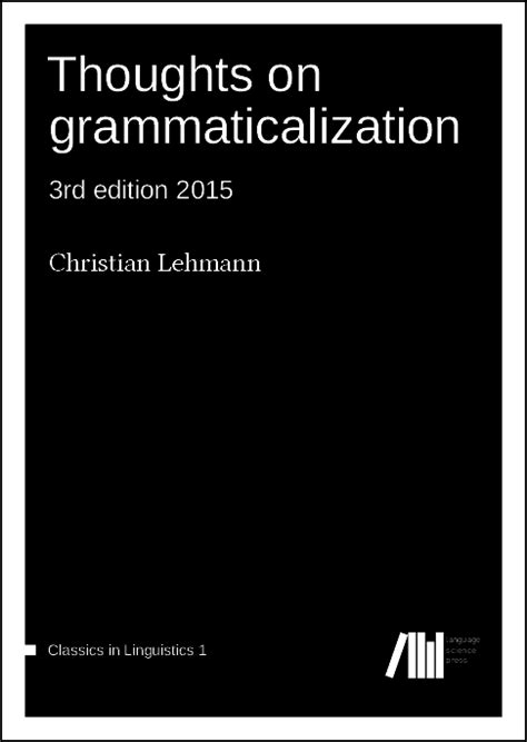 thoughts grammaticalization classics linguistics 1 Reader