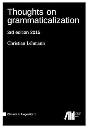 thoughts grammaticalization classics linguistics 1 Reader